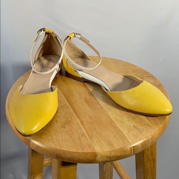 Vero Cuoio Shoes - Vero Cuoio Yellow and White Leather Flats